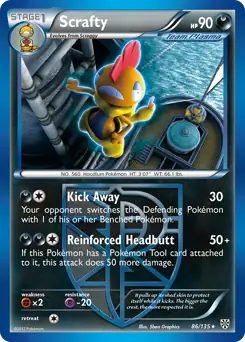 Scrafty Pokemon card from Plasma Storm