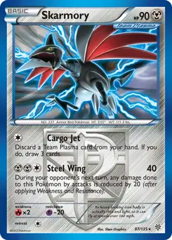 Skarmory Pokemon card from Plasma Storm