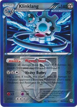 Klinklang Reverse Holo Pokemon card from Plasma Storm