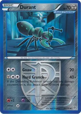 Durant Reverse Holo Pokemon card from Plasma Storm