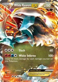 White Kyurem EX Pokemon card from Plasma Storm
