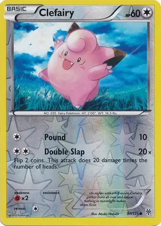 Clefairy Reverse Holo Pokemon card from Plasma Storm