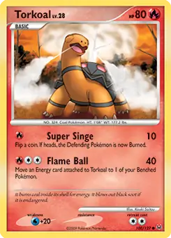 Torkoal Pokemon card from Platinum