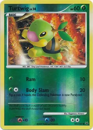 Turtwig Reverse Holo Pokemon card from Platinum