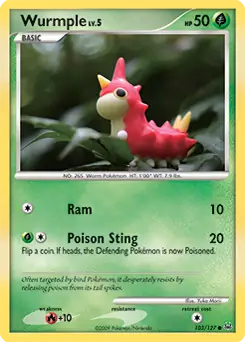 Wurmple Pokemon card from Platinum