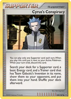 Cyrus's Conspiracy Pokemon card from Platinum