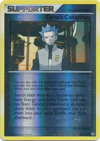 Cyrus's Conspiracy Reverse Holo Pokemon card from Platinum