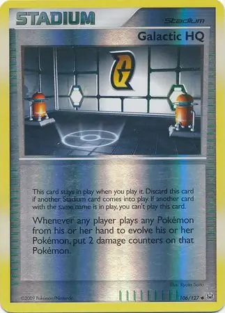 Galactic HQ Reverse Holo Pokemon card from Platinum