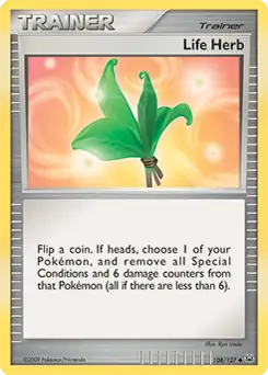 Life Herb Pokemon card from Platinum