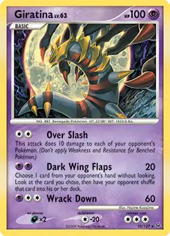 Giratina Lv. 63 Holo Pokemon card from Platinum