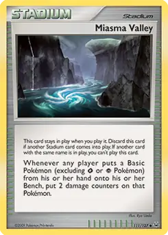 Miasma Valley Pokemon card from Platinum