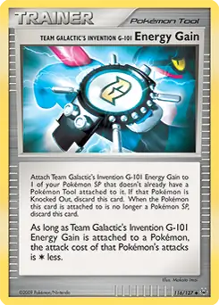 Team Galactic's Invention G-101 Energy Gain Pokemon card from Platinum