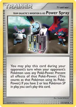 Team Galactic's Invention G-103 Power Spray Pokemon card from Platinum