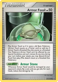 Armor Fossil Pokemon card from Platinum