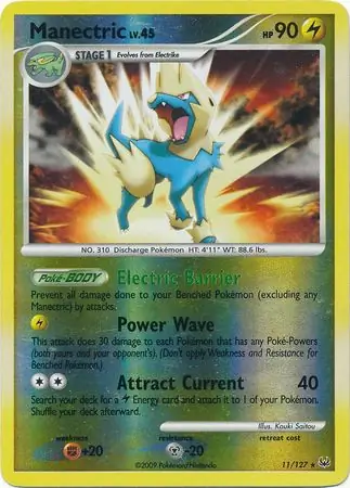 Manectric Reverse Holo Pokemon card from Platinum