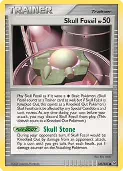 Skull Fossil Pokemon card from Platinum