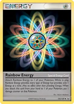 Rainbow Energy Pokemon card from Platinum