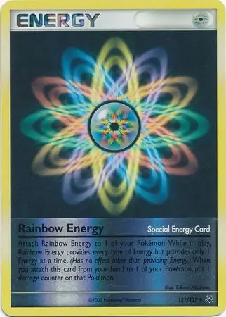 Rainbow Energy Reverse Holo Pokemon card from Platinum