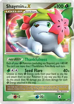 Shaymin Lv.X Pokemon card from Platinum