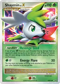 Shaymin Lv.X Pokemon card from Platinum