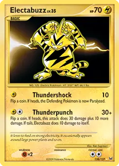Electabuzz Secret Pokemon card from Platinum