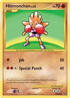 Hitmonchan Secret Pokemon card from Platinum