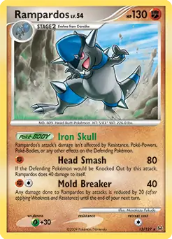 Rampardos Holo Pokemon card from Platinum