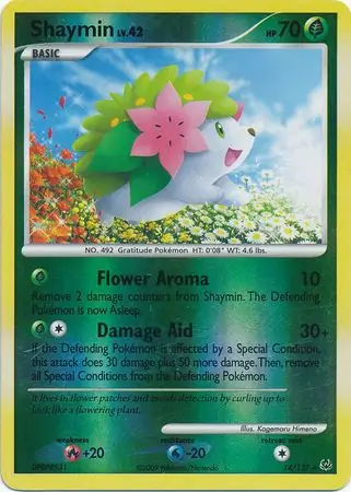 Shaymin Reverse Holo Pokemon card from Platinum