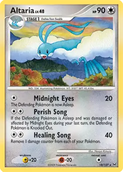 Altaria Pokemon card from Platinum