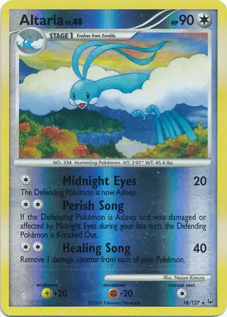 Altaria Reverse Holo Pokemon card from Platinum