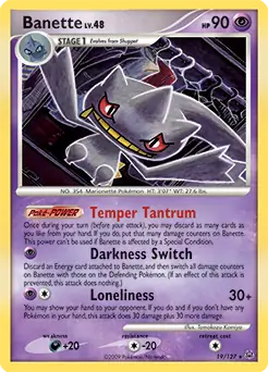 Banette Pokemon card from Platinum