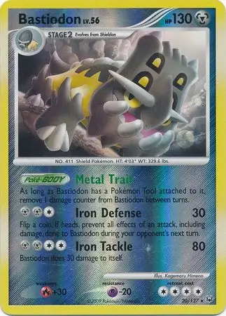 Bastiodon Reverse Holo Pokemon card from Platinum