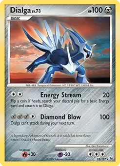 Dialga Lv. 73 Pokemon card from Platinum