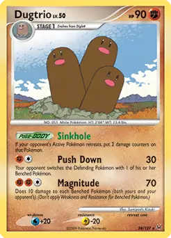 Dugtrio Pokemon card from Platinum