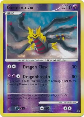 Giratina Lv. 70 Reverse Holo Pokemon card from Platinum