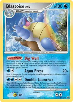 Blastoise Holo Pokemon card from Platinum