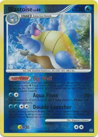 Blastoise Reverse Holo Pokemon card from Platinum
