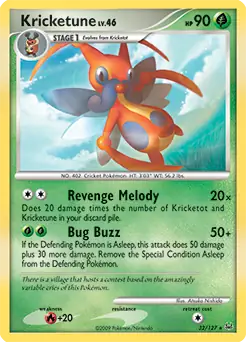 Kricketune Pokemon card from Platinum