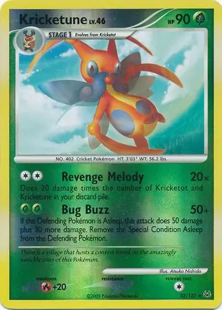 Kricketune Reverse Holo Pokemon card from Platinum