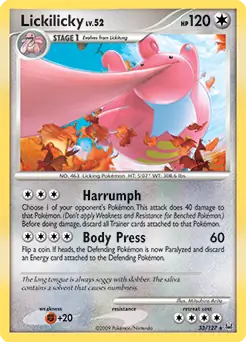 Lickilicky Pokemon card from Platinum