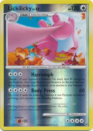 Lickilicky Reverse Holo Pokemon card from Platinum