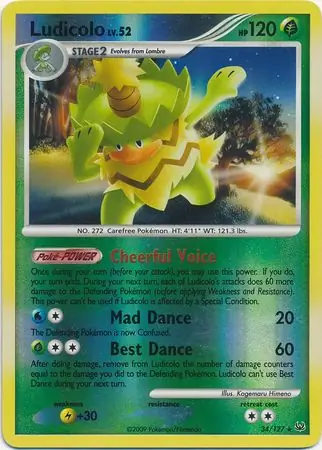 Ludicolo Reverse Holo Pokemon card from Platinum