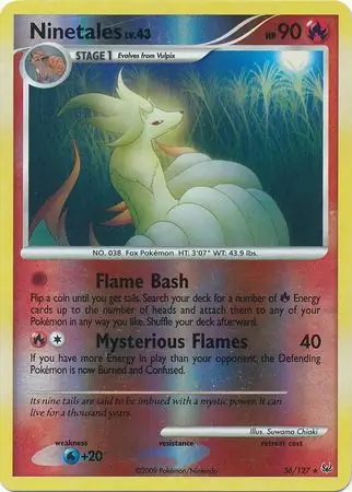 Ninetales Reverse Holo Pokemon card from Platinum