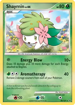 Shaymin Pokemon card from Platinum