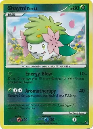 Shaymin Reverse Holo Pokemon card from Platinum