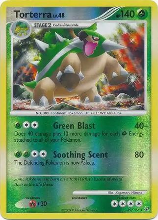 Torterra Reverse Holo Pokemon card from Platinum