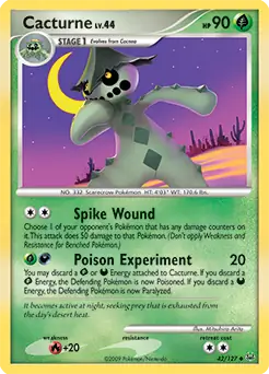 Cacturne Pokemon card from Platinum