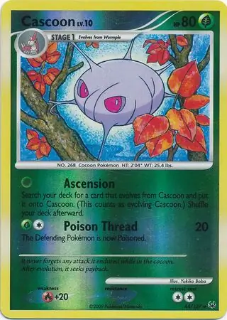 Cascoon Reverse Holo Pokemon card from Platinum