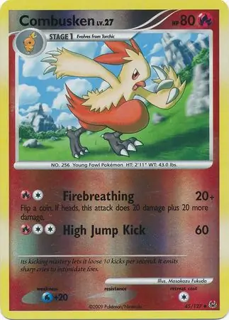 Combusken Reverse Holo Pokemon card from Platinum