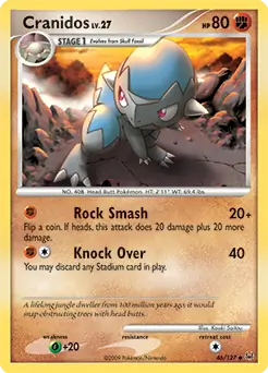 Cranidos Pokemon card from Platinum